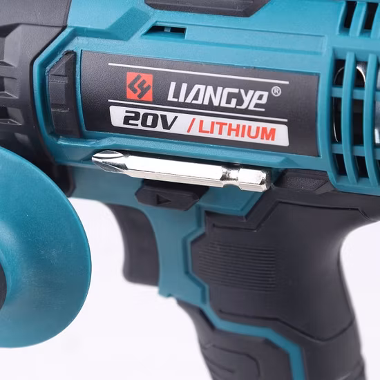 Liangye 18V 충전식 배터리 구동 무선 임팩트 렌치 및 해머 드릴 전동 공구 콤보 키트